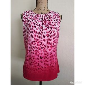 Aleveless ombré cheetah print calvin klein blouse